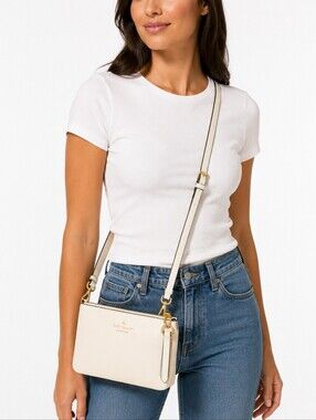 kate spade Cream and Black Trim Crossbody Bag